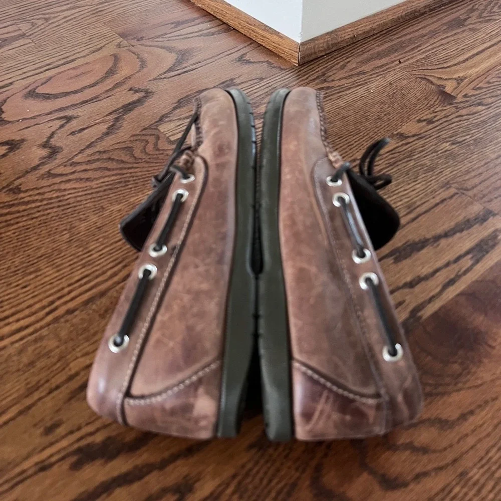 Vintage L.L Bean‎ Men Boat Shoes Handsewn Moccasins Full Grain Leather Size 10 D